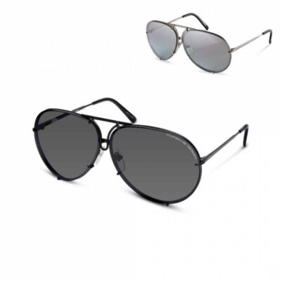 Porsche Design P8478 D 63 Matte Black/Grey with Interchangeable Silver Mirrored Lens