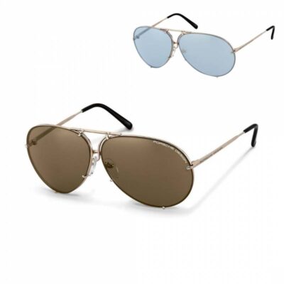 Porsche Design P8478 A 63 Gold/Brown with Interchangeable Light Blue lens