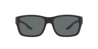 Prada Eyewear PS01WS DG002G black rubber grey square sportwear driving polarised mens sunglass culture front