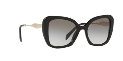 Prada Eyewear PR03YS 1AB0A7 black grey square cateye oversized fashion luxury womens sunglass culture side