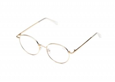 Quay I See You Gold clear blue light blocker sunglass culture side