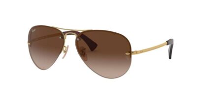 Ray-Ban RB3449 Rimless Aviator 001/13 59 Gold/Dark Brown Gradient