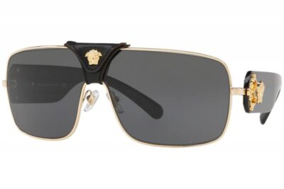 Versace VE2207Q 100287 38 Black and Gold/Grey